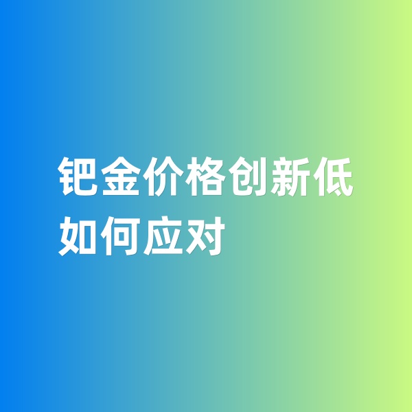 鈀碳回收，鈀金價(jià)格創(chuàng)新低，如何應(yīng)對